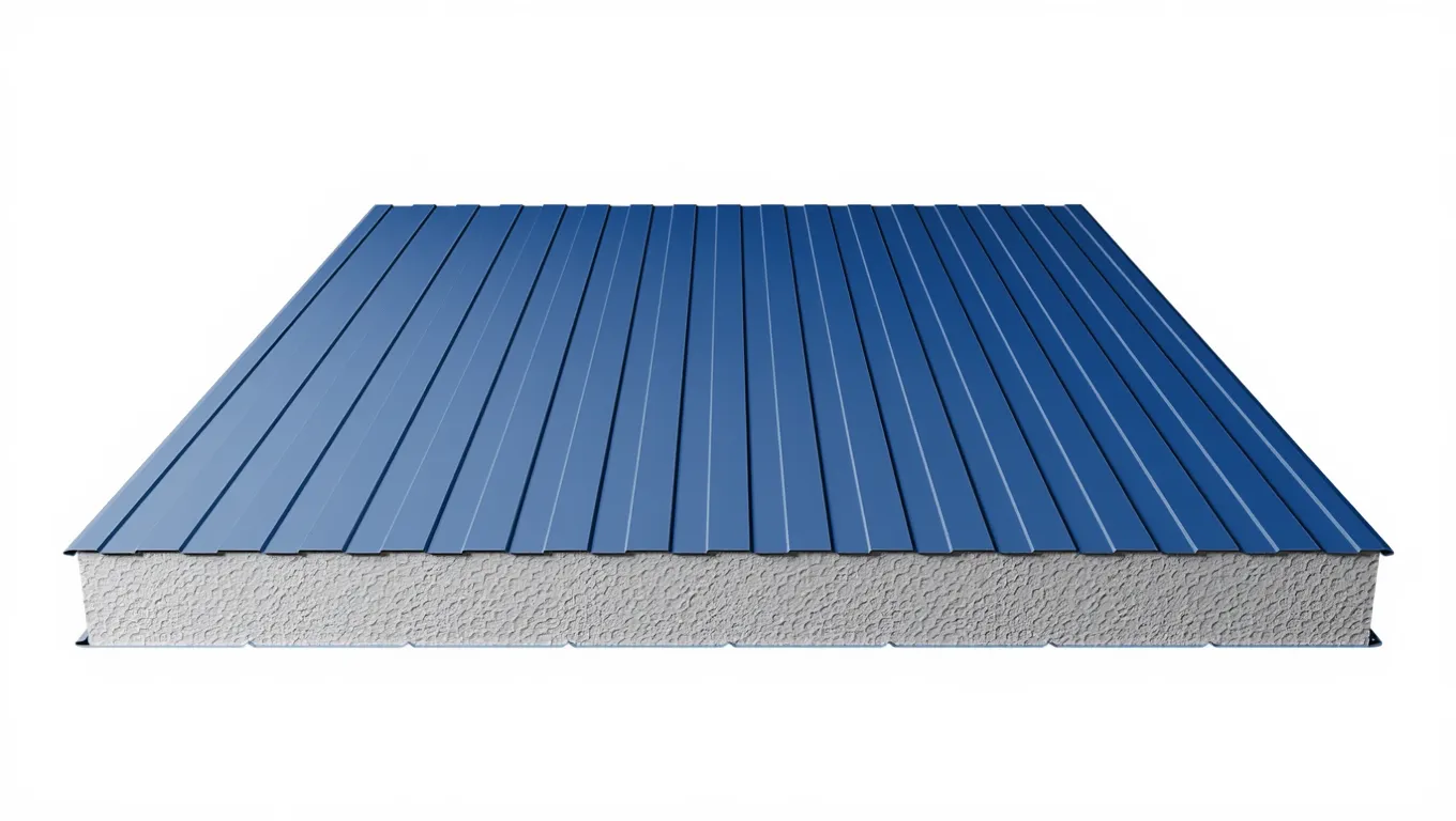 Стеновая сэндвич-панель с пенополистиролом 60 мм цвет RAL (полиэстер) верх 0,45 мм / низ 0,7 мм (ширина 1200 мм)