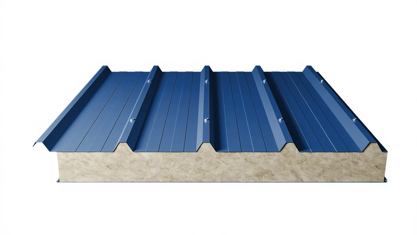 Кровельная сэндвич-панель с минватой 200 мм цвет RAL (полиэстер) верх 0,7 мм / низ 0,5 мм (ширина 1000 мм)